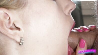Close up throbbing blowjob - swallow cum