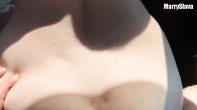 HOT PUBLIC SEX IN A CAR - in the middle of the winter field