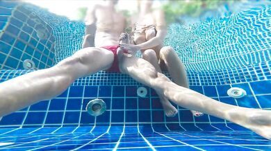 This Blonde Made Me Cum in a Public Pool!