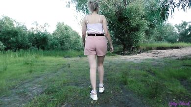 Sloppy Outdoor Blowjob - Oral Creampie Near the Lake