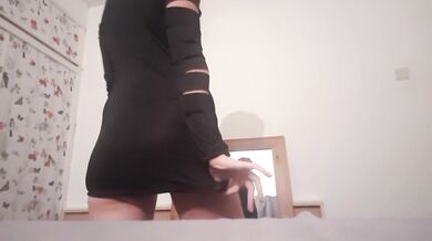 Fit as fuck blonde strip and pantie tease