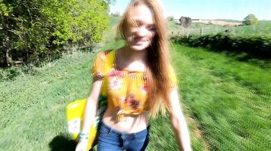 Young Sophie on the way to shoot