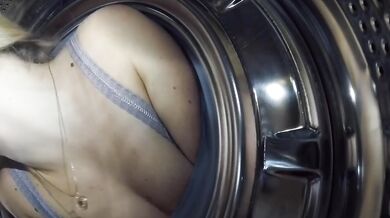 My big-ass stepsister was stucked in washer. 