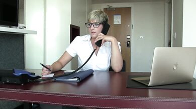 SEXY SECRETARY BROOKS RIDES DILDO IN OFFICE XXX