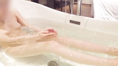 Close up shooting of Japanese girl’s bathing