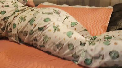 Cute Lazy Girl Wets Her Pyjamas Watching TV Lying On Her Tummy!