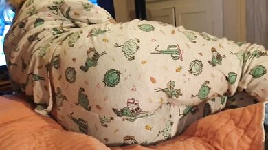 Cute Lazy Girl Wets Her Pyjamas Watching TV Lying On Her Tummy!