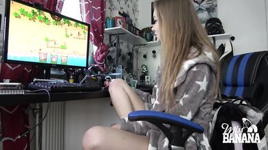Missy gets horny playing adult game