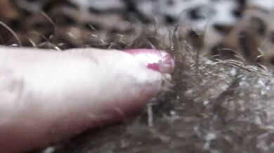 big clit hiding in the hairy bush