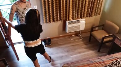 big booty milf has sister boyfriend to come over motel and gets a hardcore bwc fucking little pussy