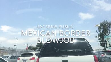 Spunky Public Blow Job in Traffic at Border Outdoor Sex Adventures #11