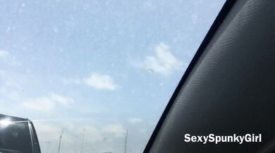 Spunky Public Blow Job in Traffic at Border Outdoor Sex Adventures #11