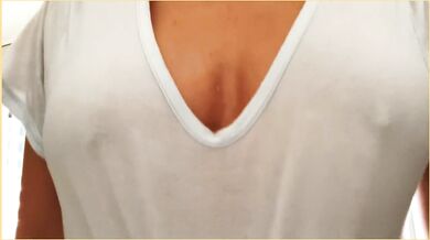 Wifey Wet Shirt Compilation Big Tits No Bra - OF @wifeydoespremium