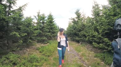 4K Public BJ and Anal Creampie in Ski Lift and lot of fuck in mountain hike