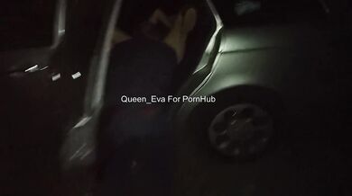 AMATEUR - Young Italian wife licked by voyeur in the car while her husband films