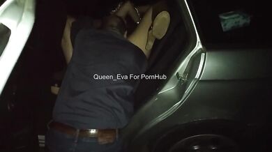 AMATEUR - Young Italian wife licked by voyeur in the car while her husband films