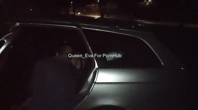 AMATEUR - Young Italian wife licked by voyeur in the car while her husband films