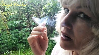 Angel Flower Naked Slut in Her Garden