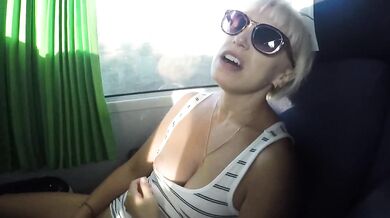 Masturbation and orgasm in the train
