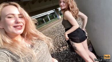 Feeling playful outside with my classmate