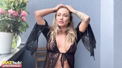 FAKEhub Stunning Blonde Michaela Isizzu Masturbates on her Balcony