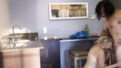 Milf fucked in Kitchen big tits cumshot