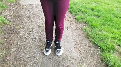 Public Wetting - And spending a whole day in pissy leggings ;)