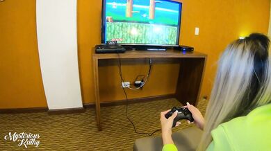 Stepsister Gets Creampied While Playing Video Game - Mysterious Kathy 4K