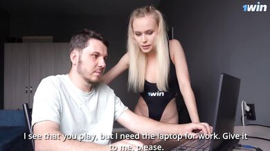 My stepsister let me fuck her young pink pussy for a laptop