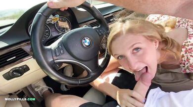 College Slut gets Roadside Pussy Creampie - Molly Pills - POV 4K