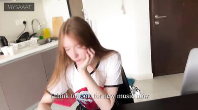 Step sister lost at chess and got a double load in her pussy