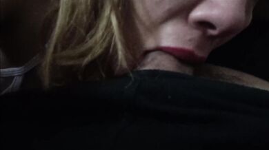 full balls empties into a slobbery mouth