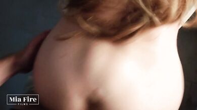 Lovely blonde oiled in bathroom sucks and fucks hot cock - Mia Fire