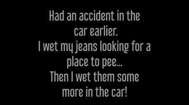 Girl totally pisses her blue jeans in public! couldnt hold it!
