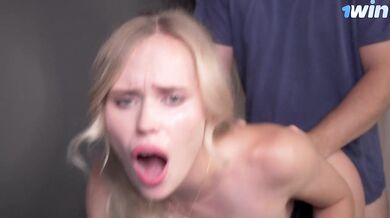 The stepdaughter dresses like a slut, so I spanked her ass and fucked her young pink pussy