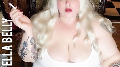FEMDOM BBW SMOKES while telling you how to stroke that hard cock! JOI/FEMDOM/SMOKING/EDGING