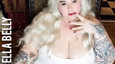 FEMDOM BBW SMOKES while telling you how to stroke that hard cock! JOI/FEMDOM/SMOKING/EDGING