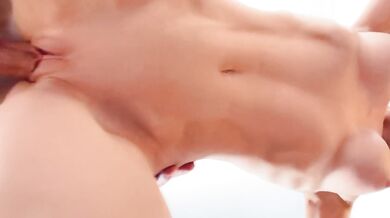 I licked his ass so good that he fucked my pussy deep and covered my abs with icing