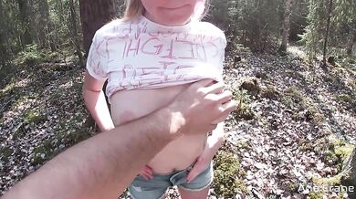 Girl Sucking Dick Stranger and had Anal Sex until Creampie in the Forest