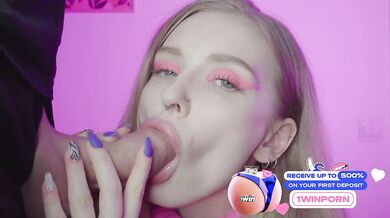 Close Up Blowjob. Gentle and sensual blowjob with cum in mouth / Dolly Rud