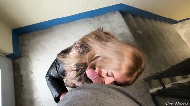 Blowjob from Veronika Rigal on the top floor of a high-rise building • Nick Morris