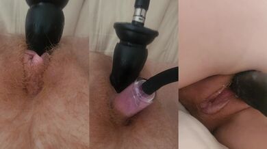 POV Fuck Machine Pussy Close Up Clit Pumping Orgasm Red Pubes