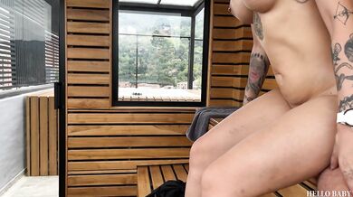 My neighbor gets hot in the sauna and asked to get fuck - Michel Chica