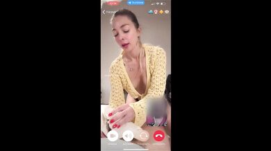 My husband is jerking and cum front my mom  while we talk with her by video call.
