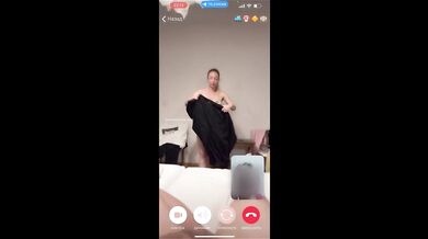 My husband is jerking and cum front my mom  while we talk with her by video call.