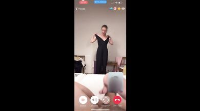 My husband is jerking and cum front my mom  while we talk with her by video call.