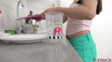 Asian Slut Washes More Than Dishes