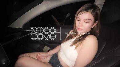 POV Cute Asian Sneaky Car Blowjob and Swallowing Every Drop - NicoLove