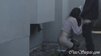 Risky Outdoor Sex with Stepsis and Cum Inside Her Mouth - CuteStepsis - 4K
