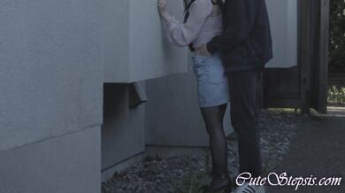 Risky Outdoor Sex with Stepsis and Cum Inside Her Mouth - CuteStepsis - 4K